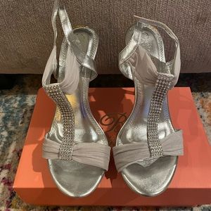 Silver bridal heels